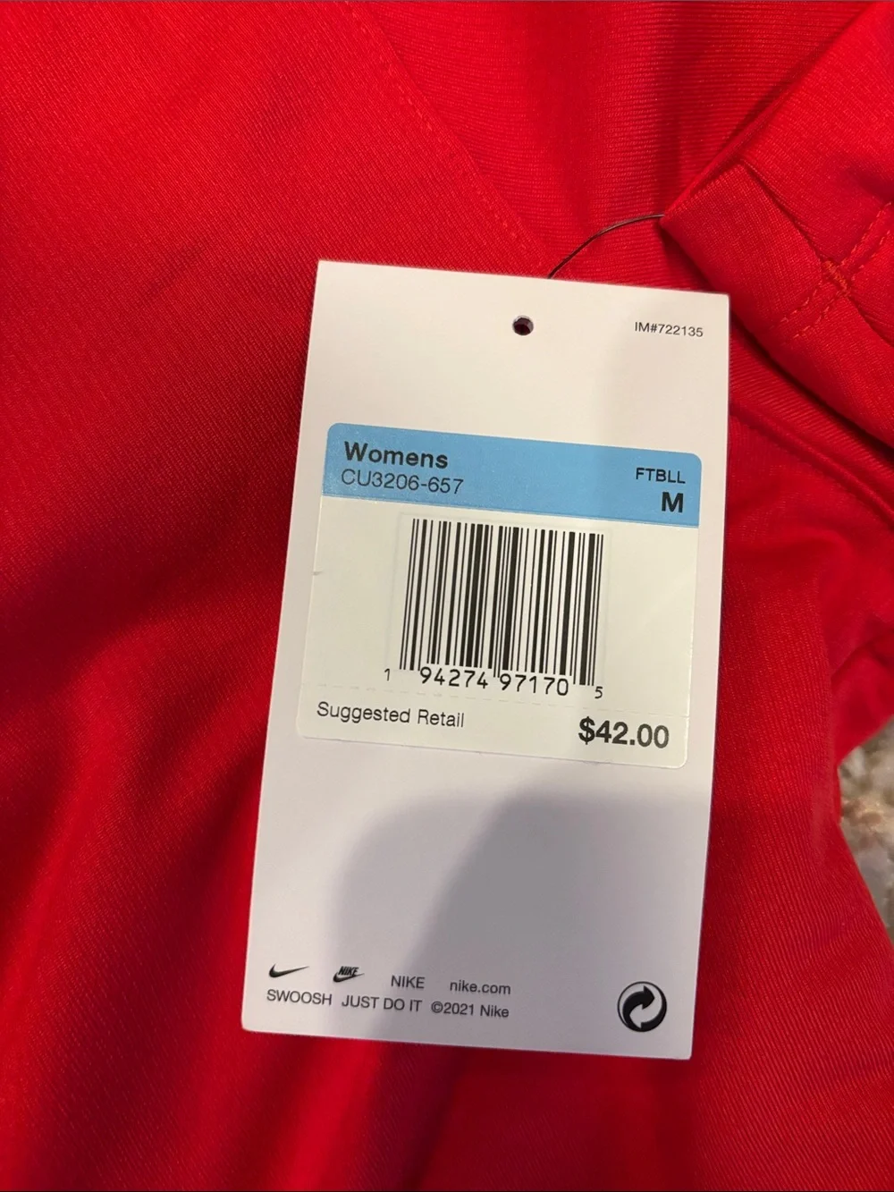 Women’s Nike Bright Red Polo with White Swoosh - MLB All star game